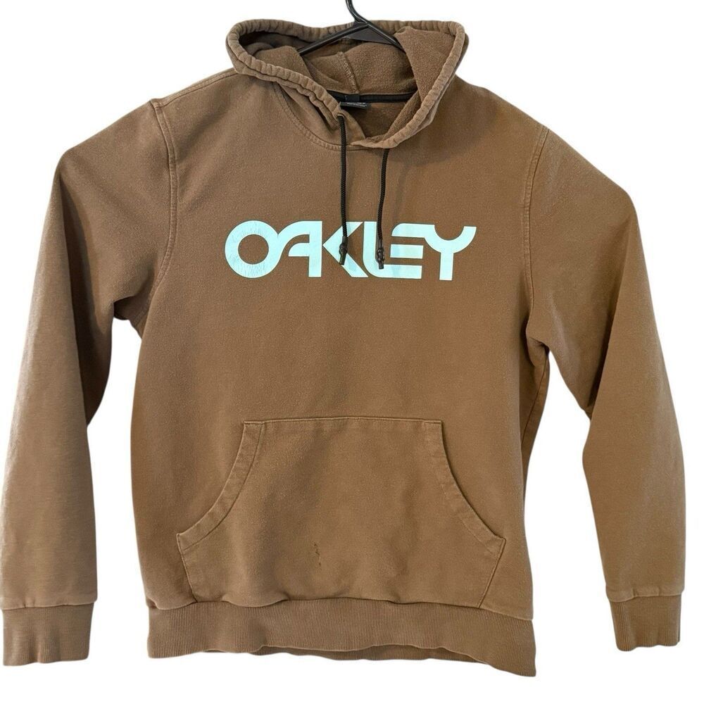 Oakley Youth Size XL • (Mens Small) Brown Blue  Hoodie  Oakley Logo Graphics